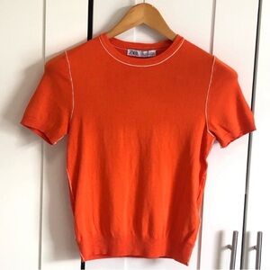 NWT Zara Orange Short Sleeve Top